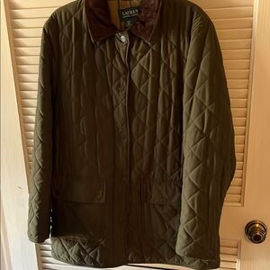 P523 Lauren Ralph Lauren Olive Quilted Jacket size medium
